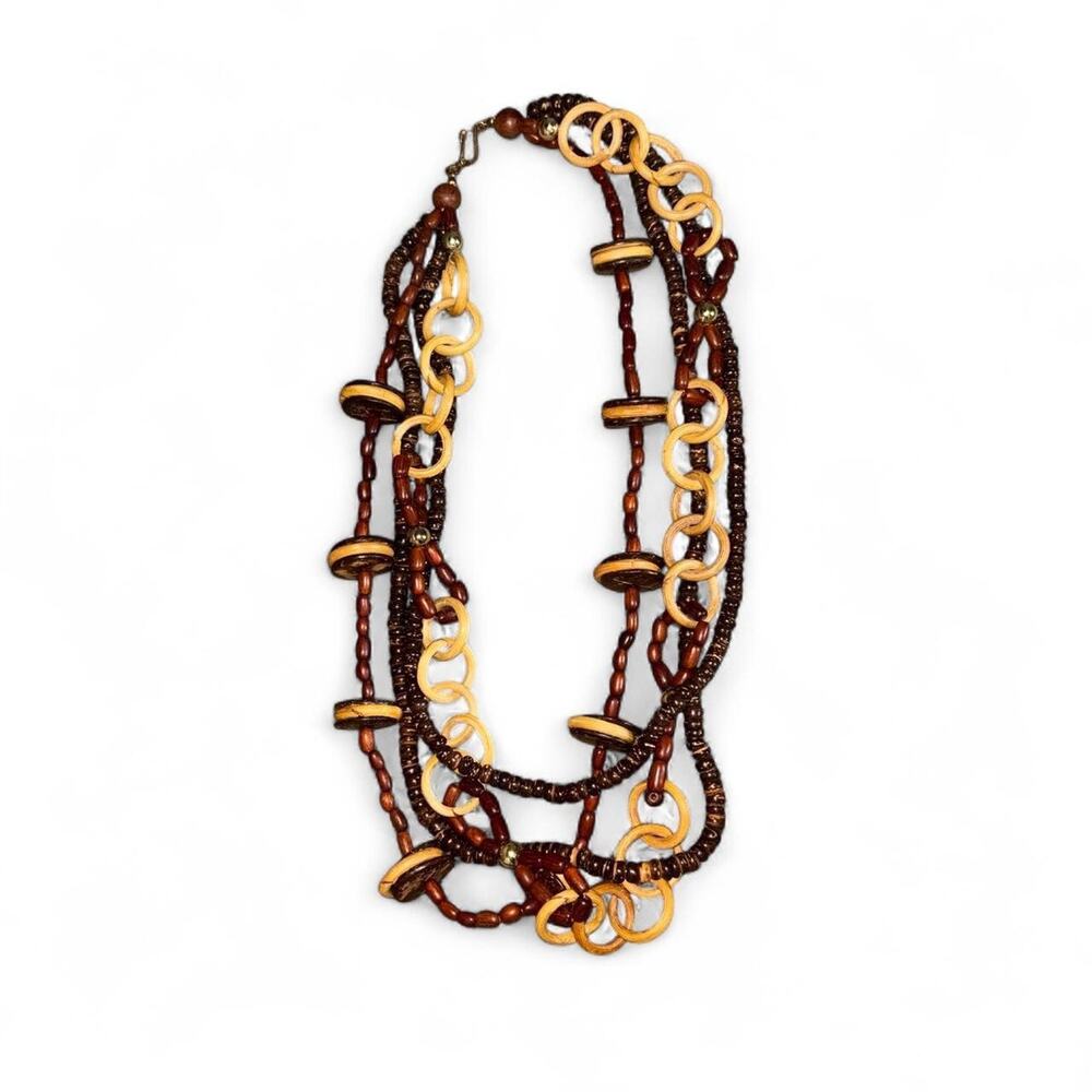 New brown beaded necklace - Picture 3 of 6
